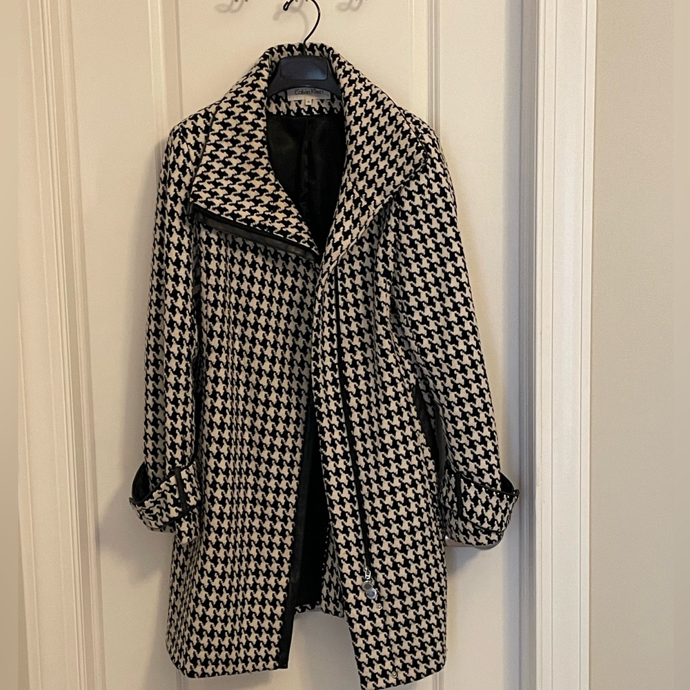 Calvin Klein Houndstooth Winter Coat - Womens 10